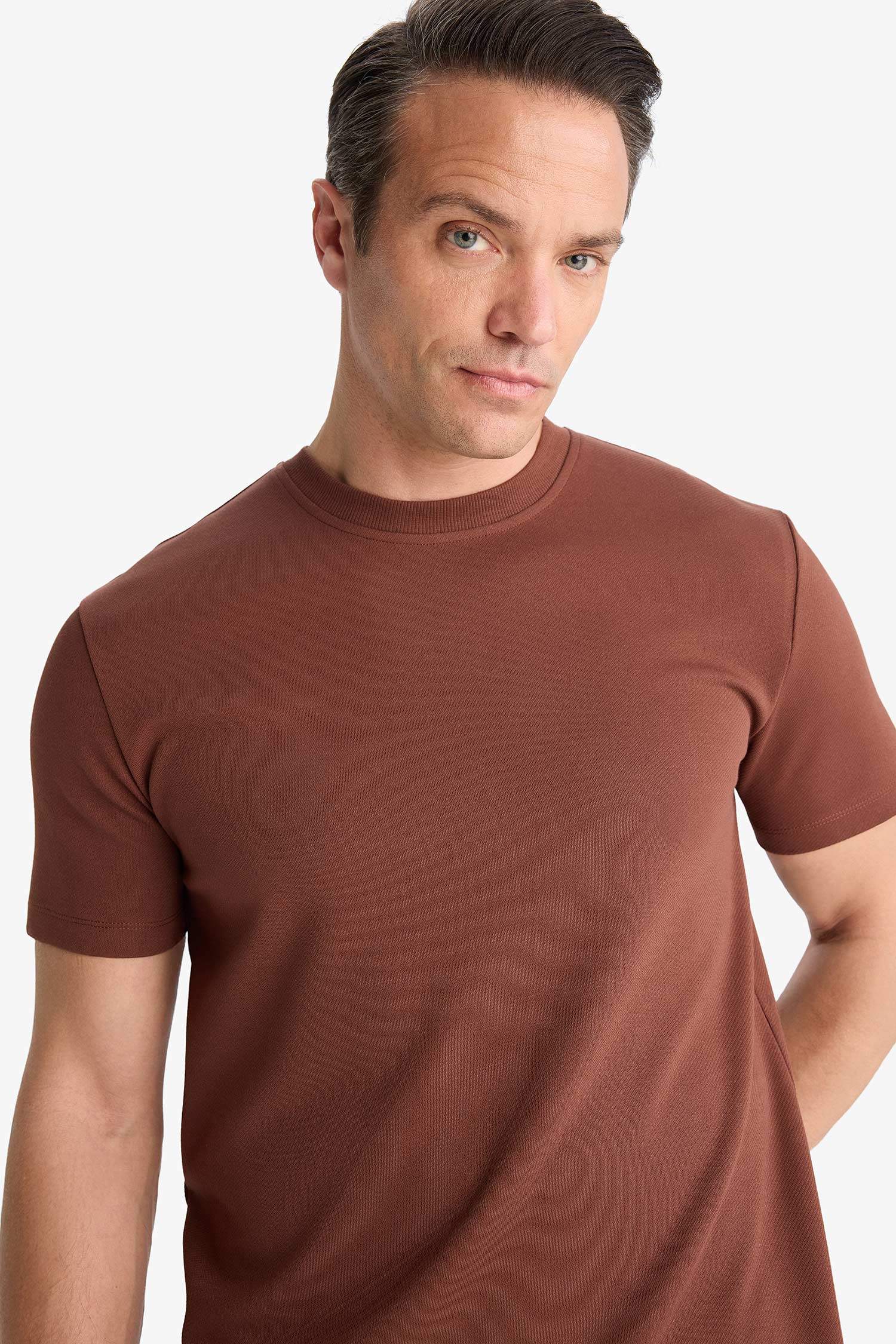 Regular Fit Crew Neck Twill T-Shirt