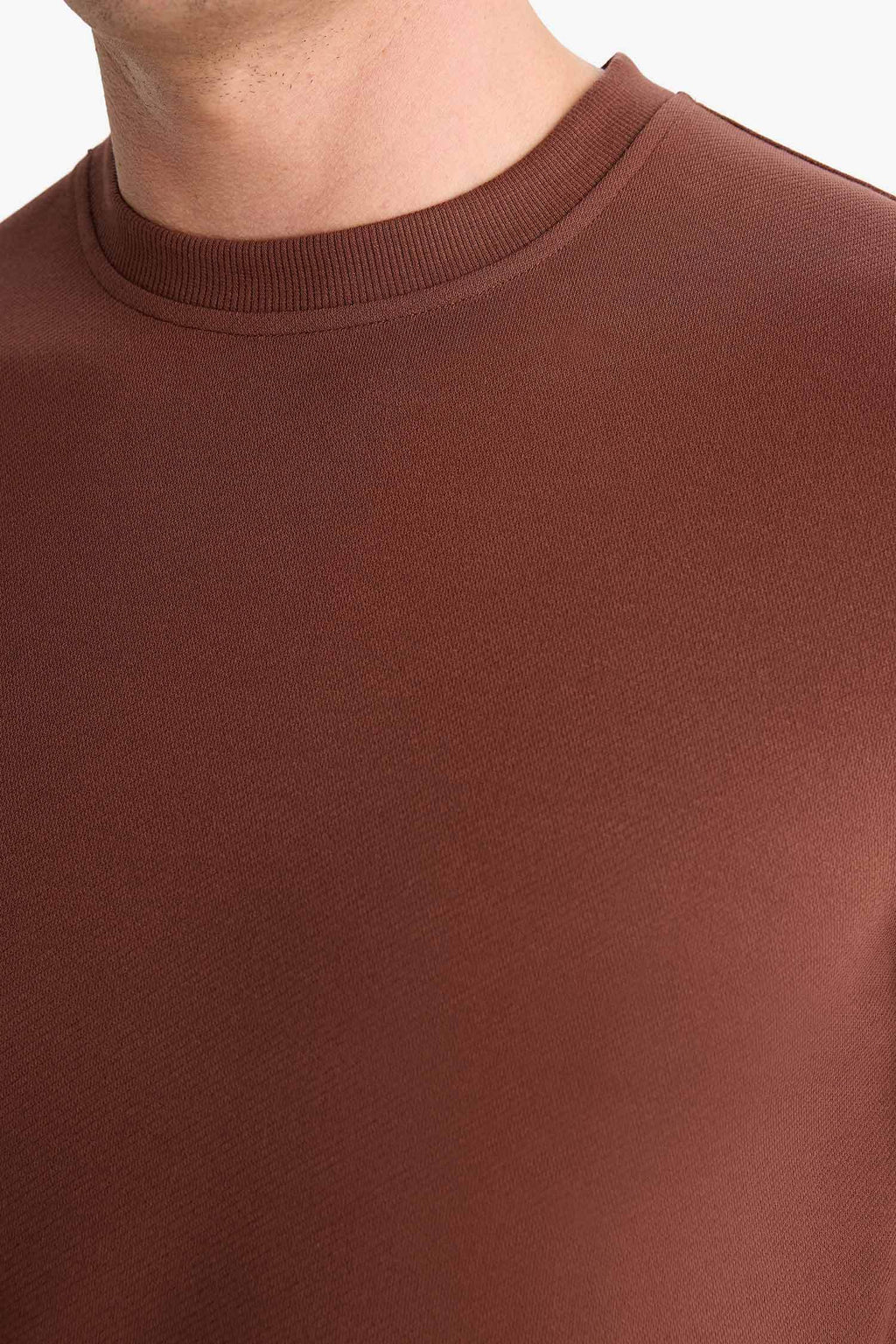 Regular Fit Crew Neck Twill T-Shirt