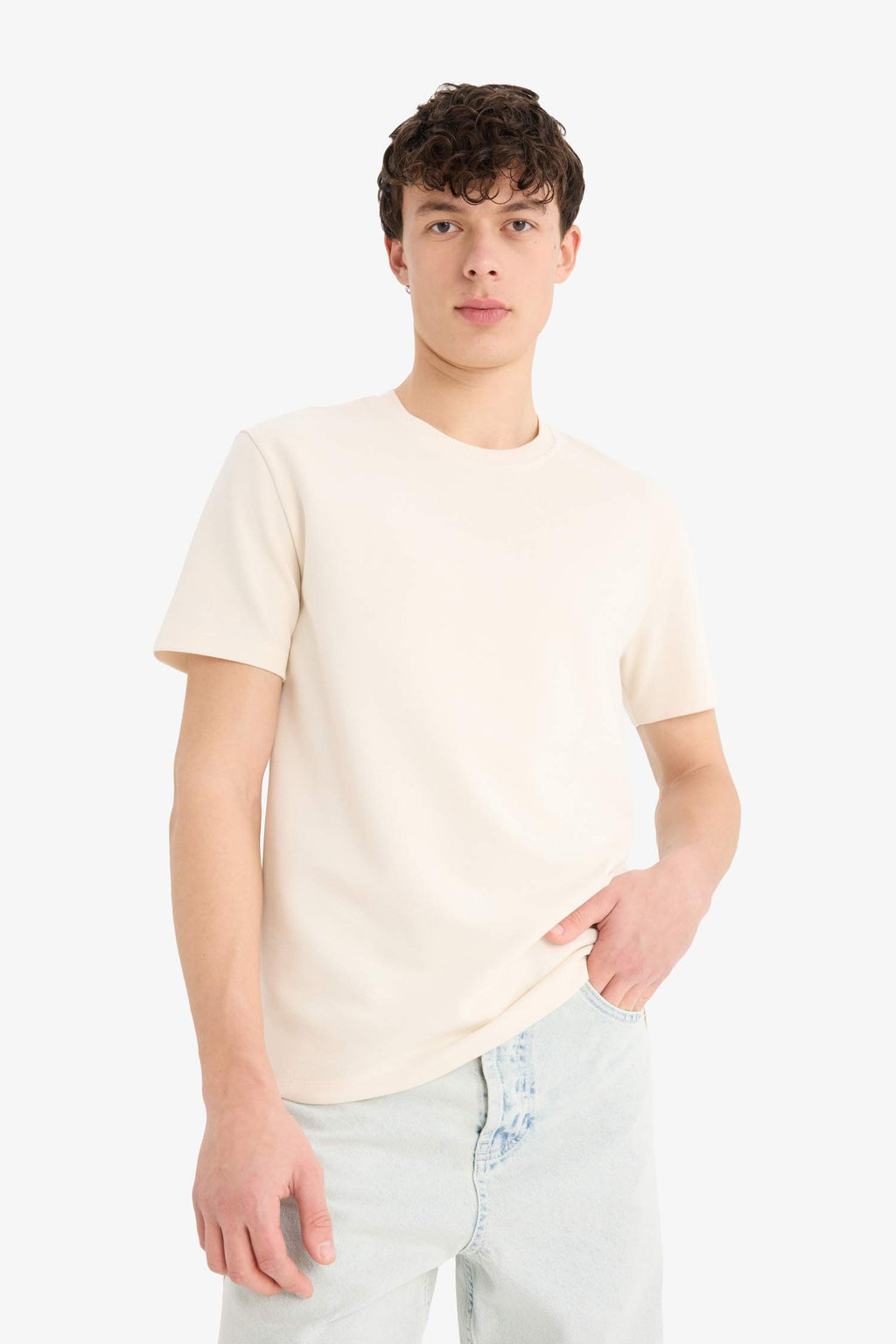Regular Fit Crew Neck Twill T-Shirt