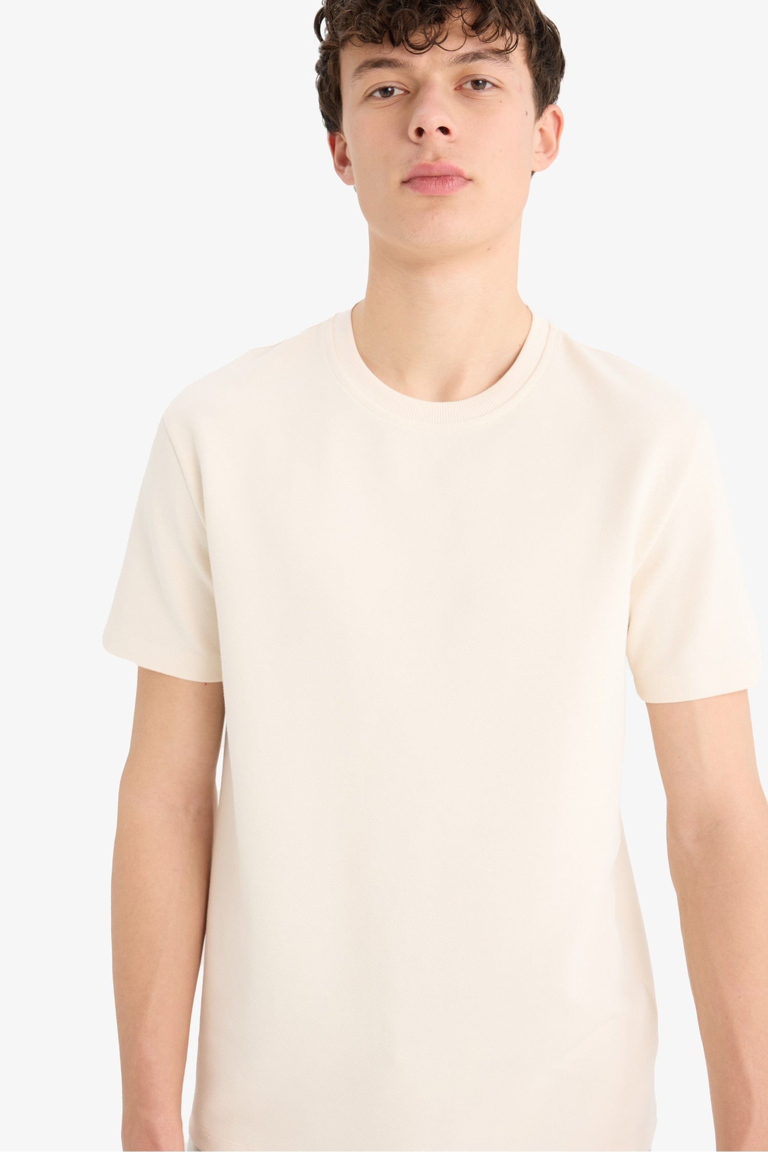 Regular Fit Crew Neck Twill T-Shirt