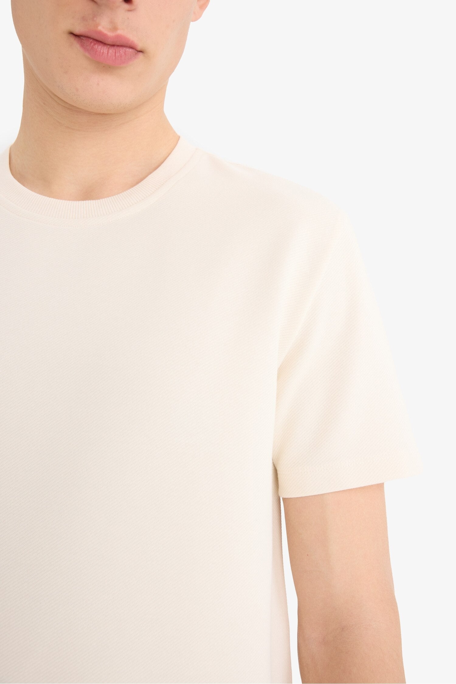 Regular Fit Crew Neck Twill T-Shirt