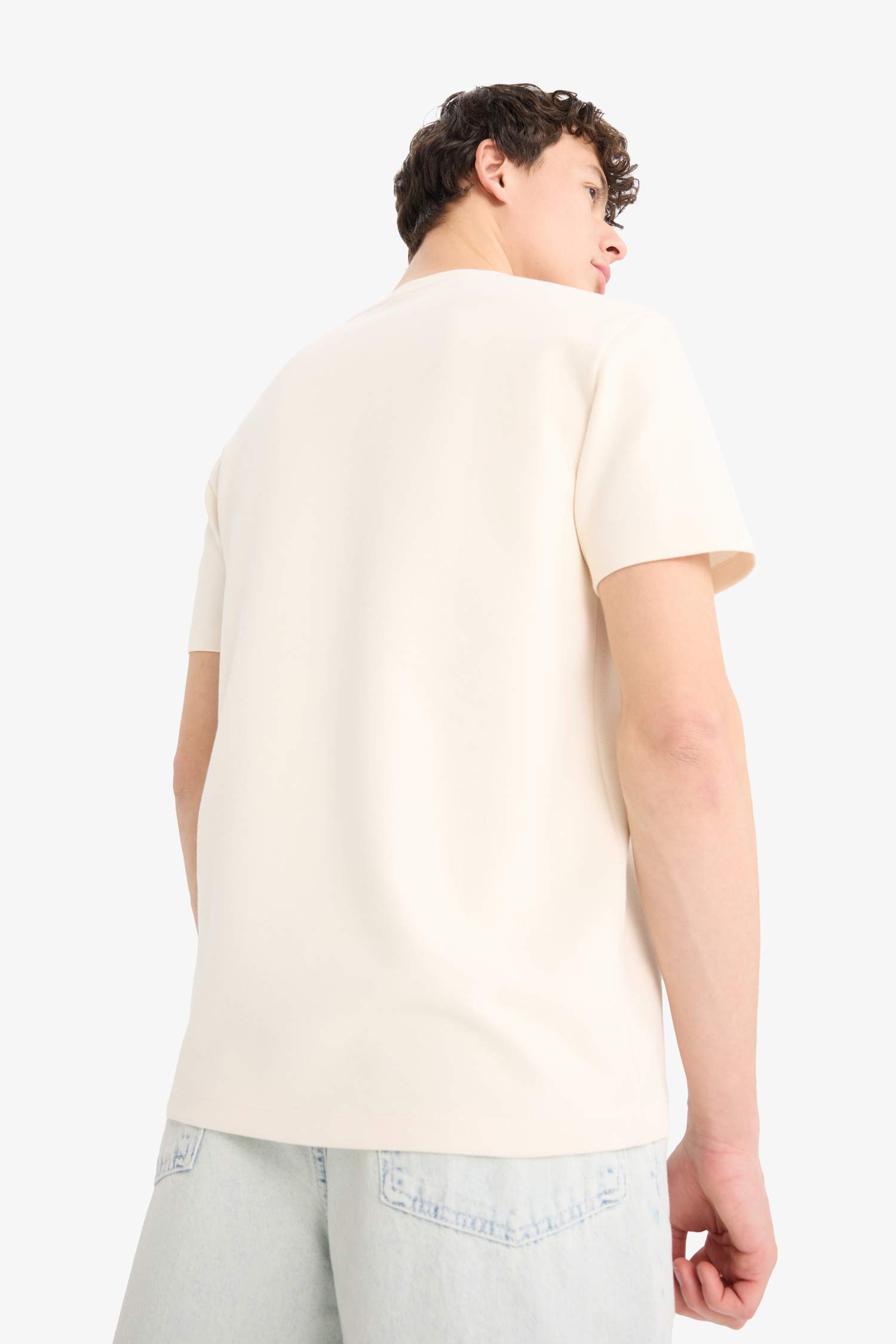 Regular Fit Crew Neck Twill T-Shirt