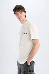 100% Cotton New Regular Fit Cycling Collar Short Sleeve Jacquard T-shirt
