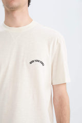 100% Cotton New Regular Fit Cycling Collar Short Sleeve Jacquard T-shirt