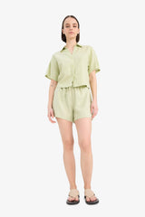 Coool Linen Shorts with Short Legs and Regular Waistband