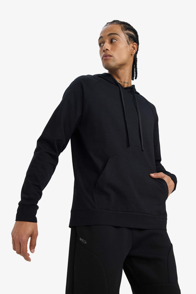 DeFactoFit Standard Fit Hooded Sports Sweatshirt Hover Image