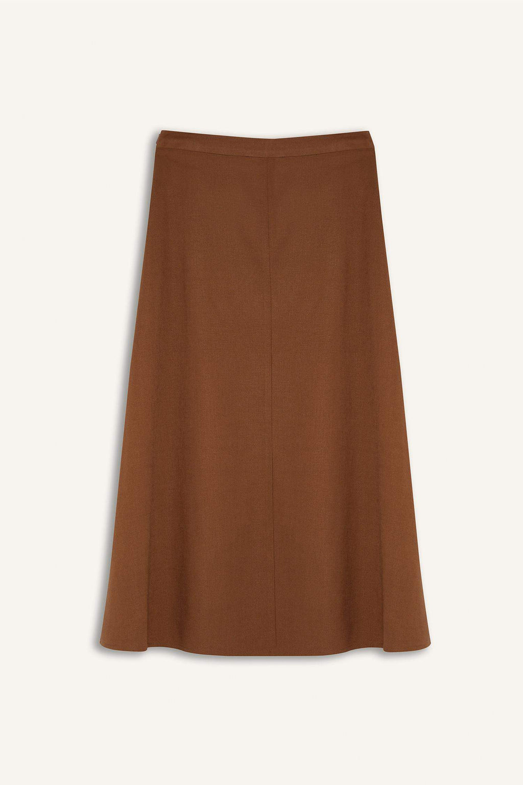 A Cut Normal Waist Linen Blend Maxi Skirt