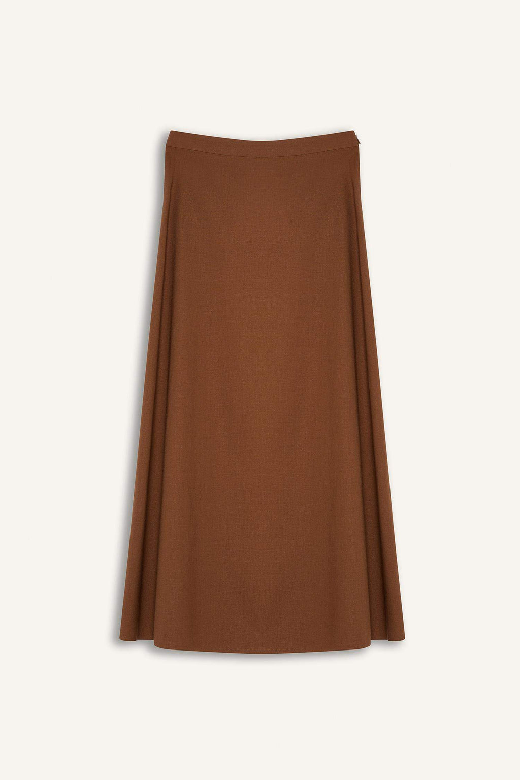 A Cut Normal Waist Linen Blend Maxi Skirt