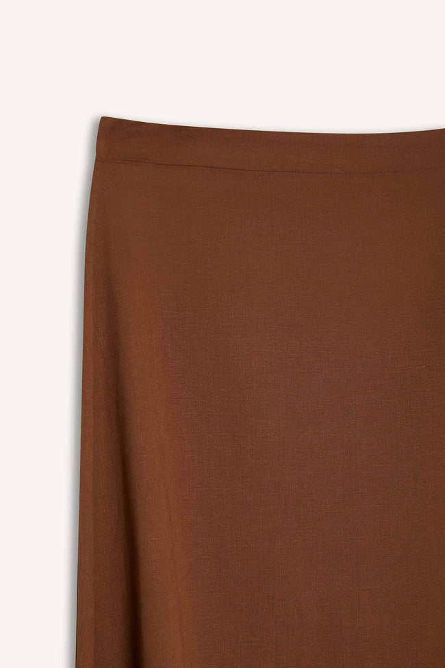 A Cut Normal Waist Linen Blend Maxi Skirt Hover Image