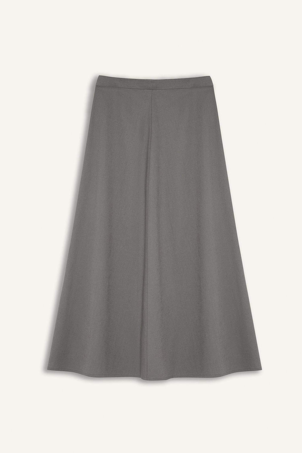 A Cut Normal Waist Linen Blend Maxi Skirt