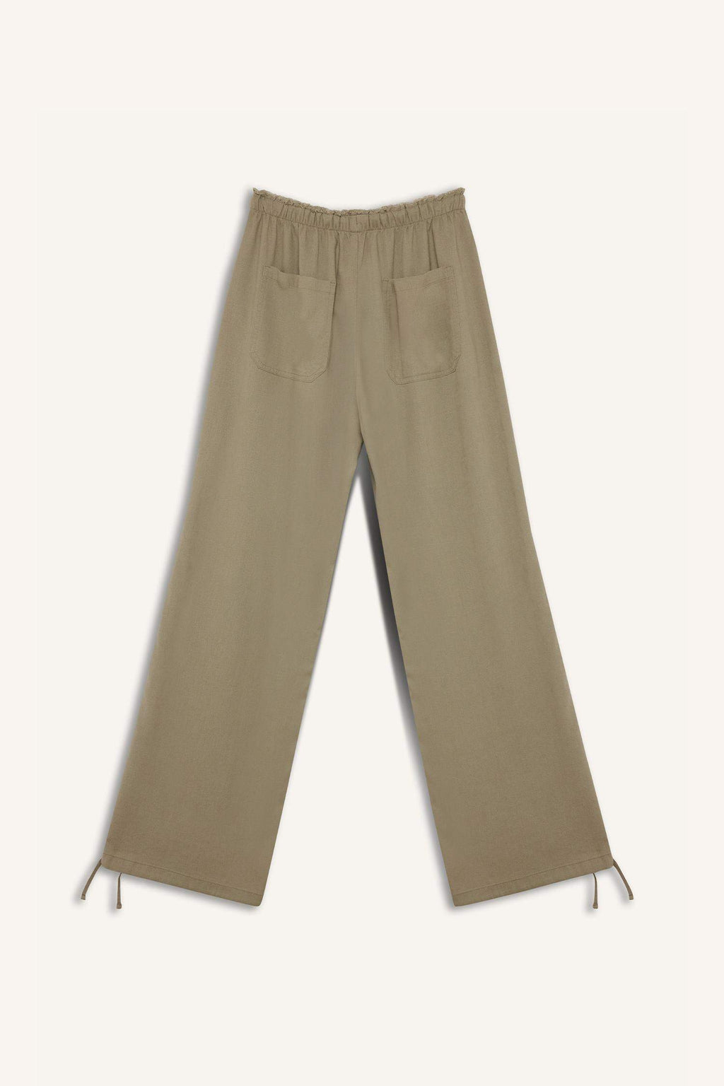 Wide Leg Regular Waist Linen Blend Trosuers