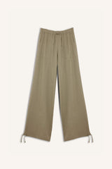 Wide Leg Regular Waist Linen Blend Trosuers