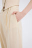 Wide Leg Three Pocket High Waist Linen Blend Trousers