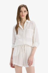 Viscose shorts with elastic waist