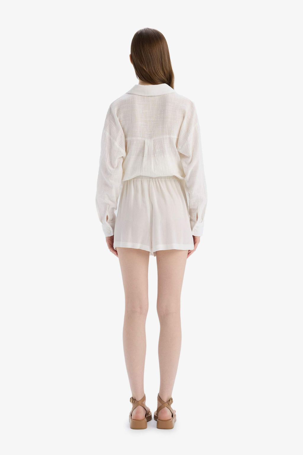 Viscose shorts with elastic waist