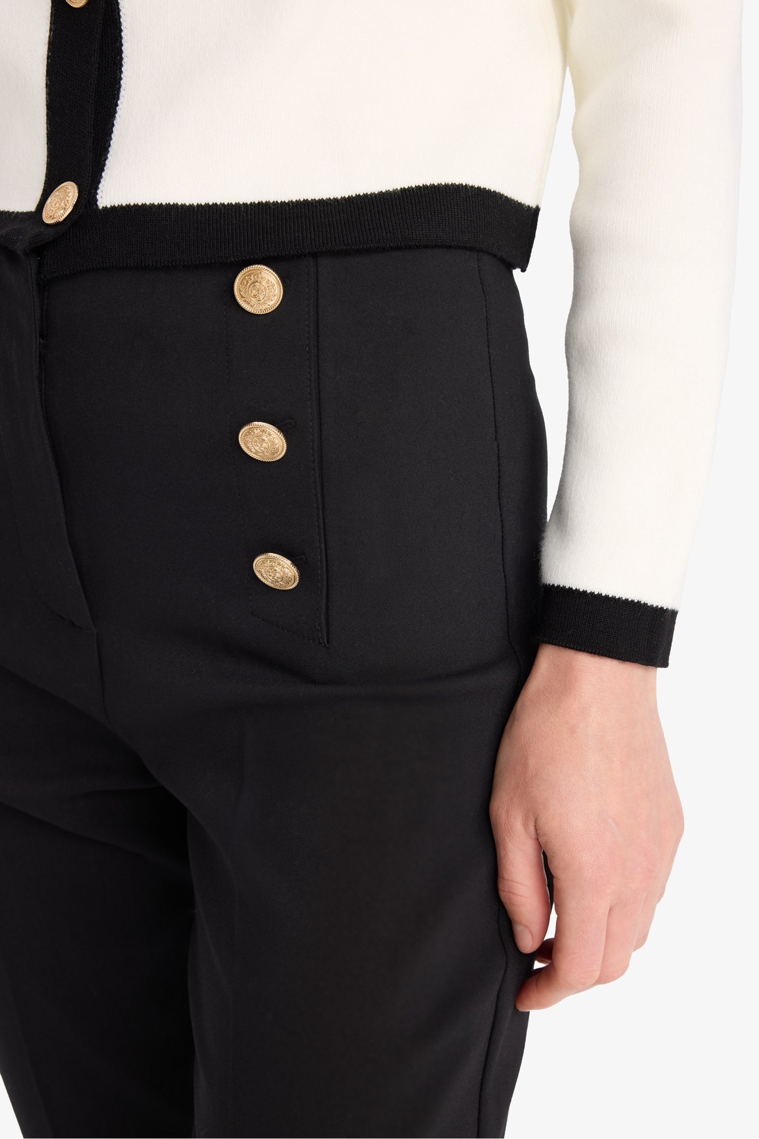 Skinny Fit High Waist Straight Leg Satin Trousers