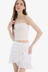 Regular Fit Linen Mini Skirt