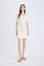 Short Linen A-Line Dress with Square Neckline