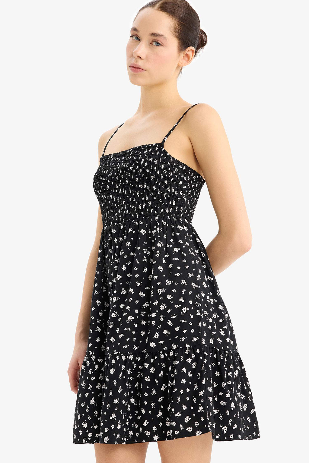 Floral Bodycon Mini Dress with Straps