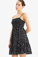 Floral Bodycon Mini Dress with Straps