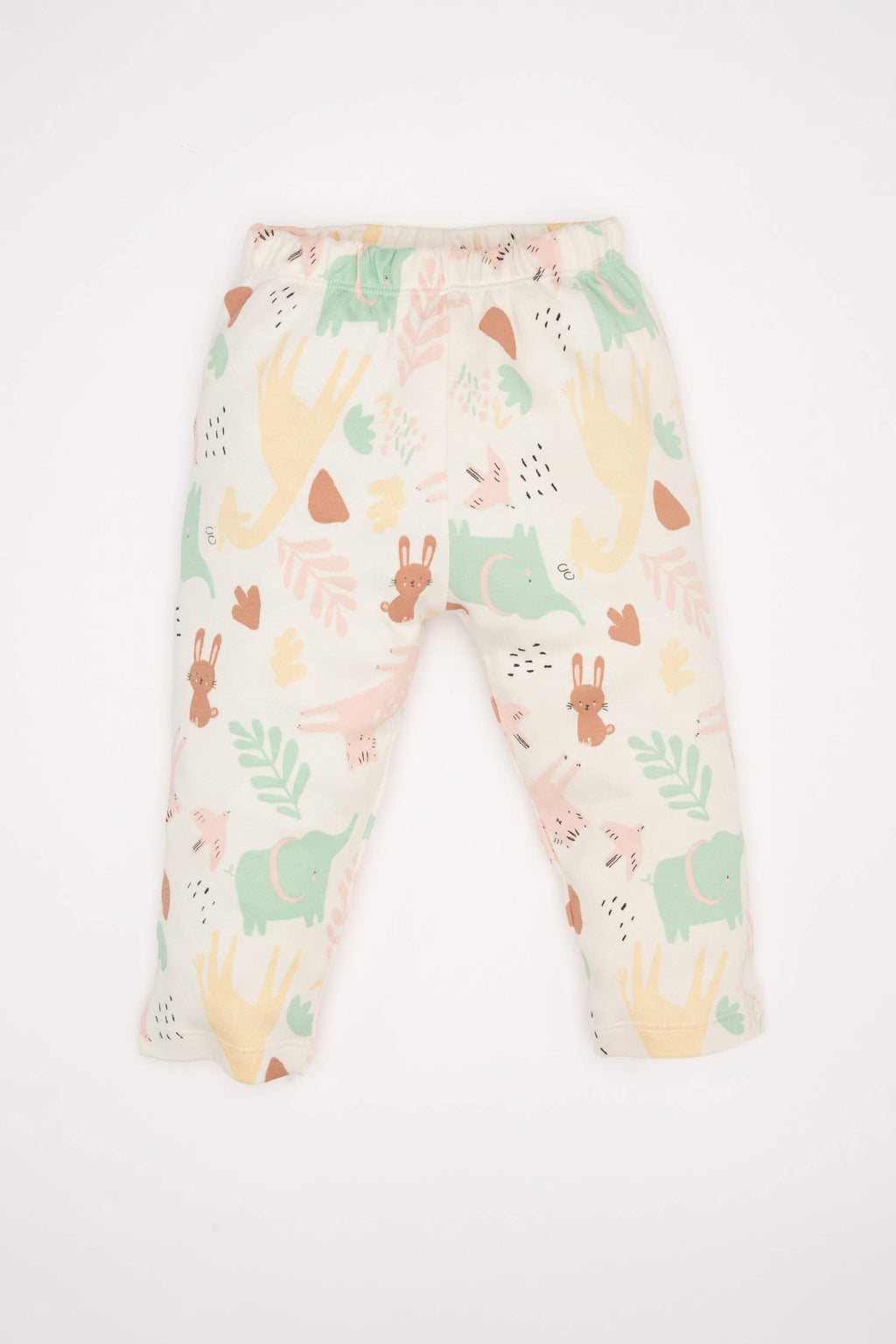 Baby Girl Pajama Set Safari Printed Long Sleeve Top and Elastic Waist Bottom