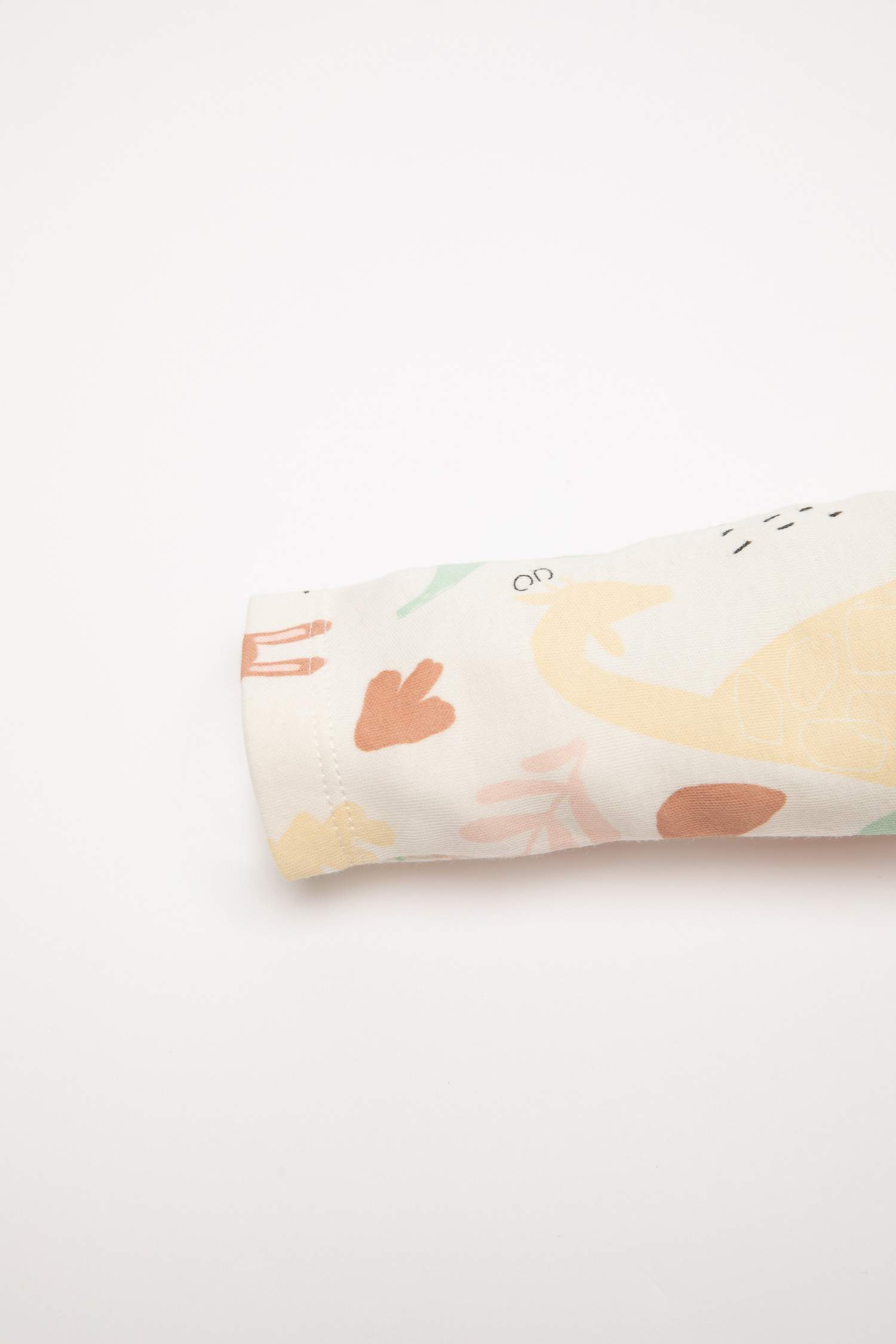 Baby Girl Pajama Set Safari Printed Long Sleeve Top and Elastic Waist Bottom