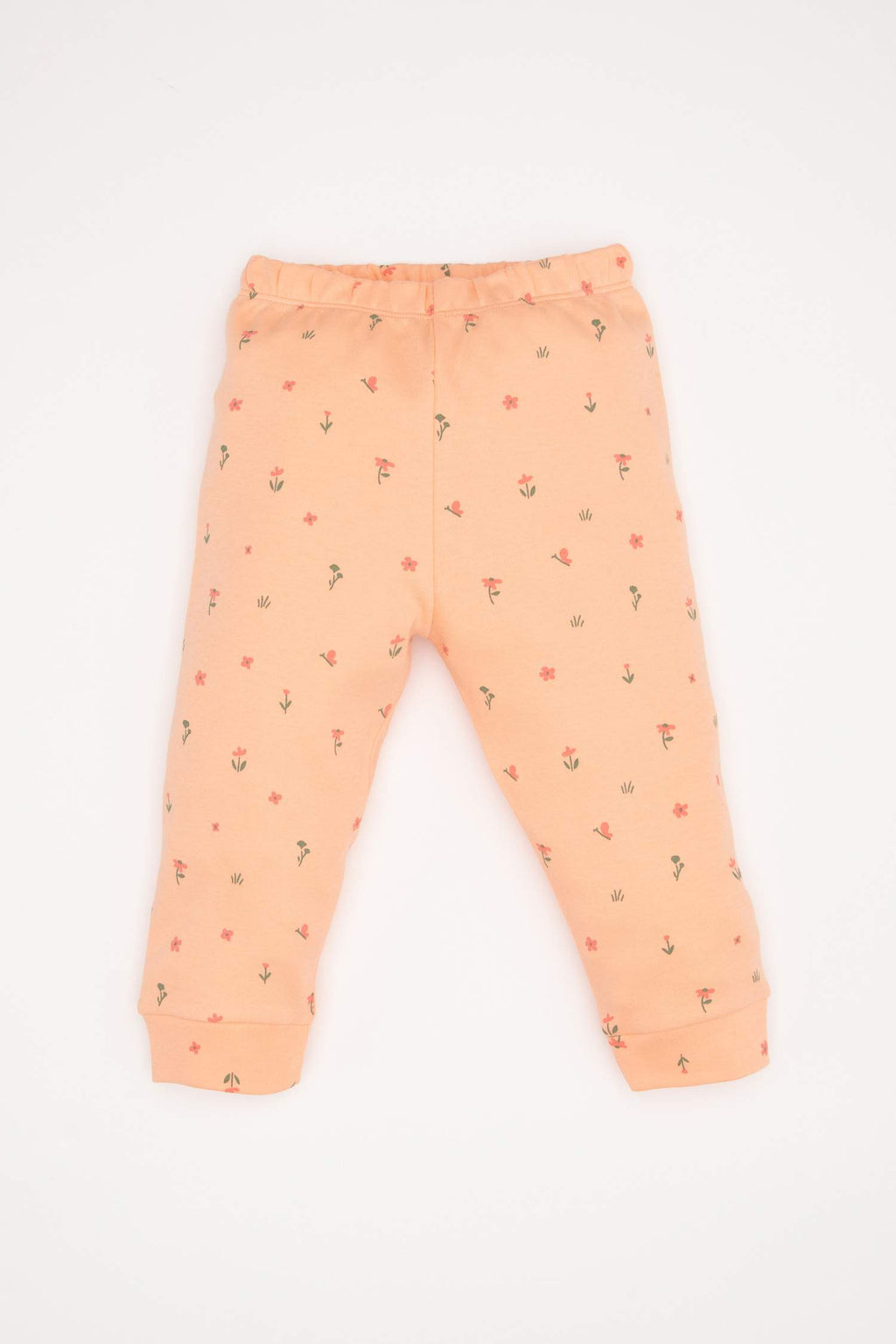 Girl Baby Pajama Kit Bicycle Collar Floral Long Sleeve Top Long Bottom