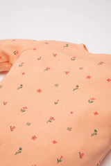 Girl Baby Pajama Kit Bicycle Collar Floral Long Sleeve Top Long Bottom