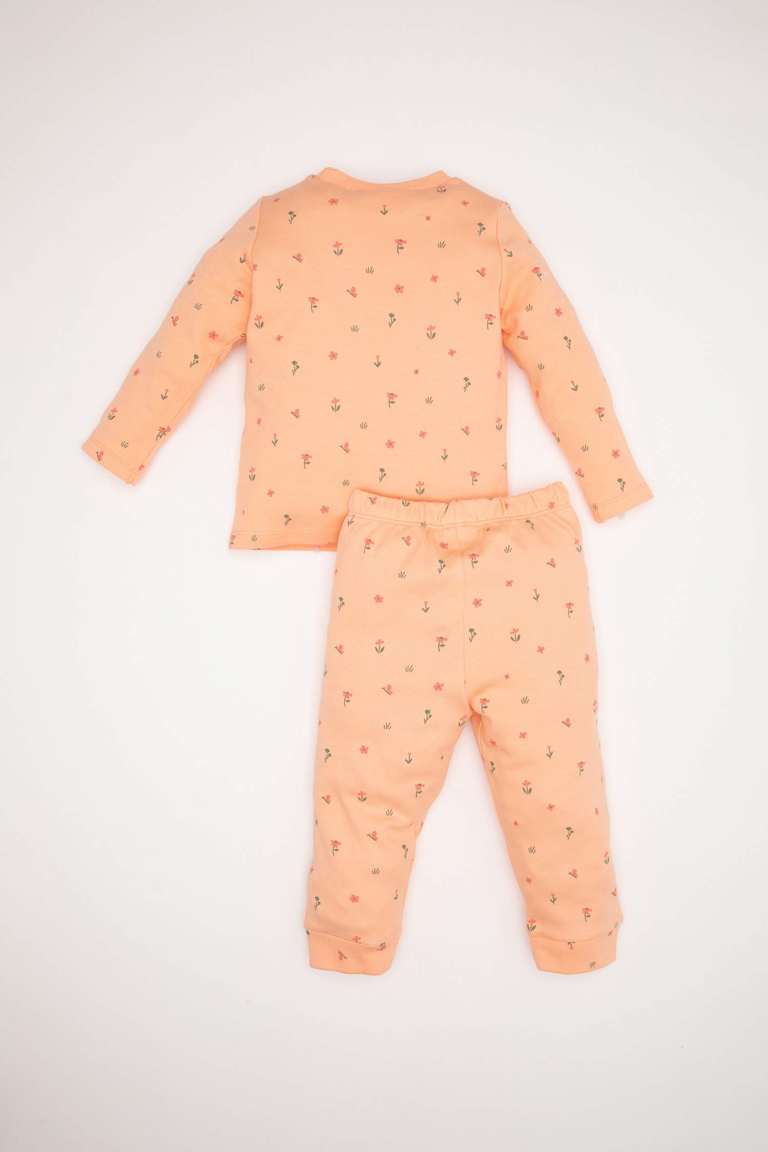 Girl Baby Pajama Kit Bicycle Collar Floral Long Sleeve Top Long Bottom