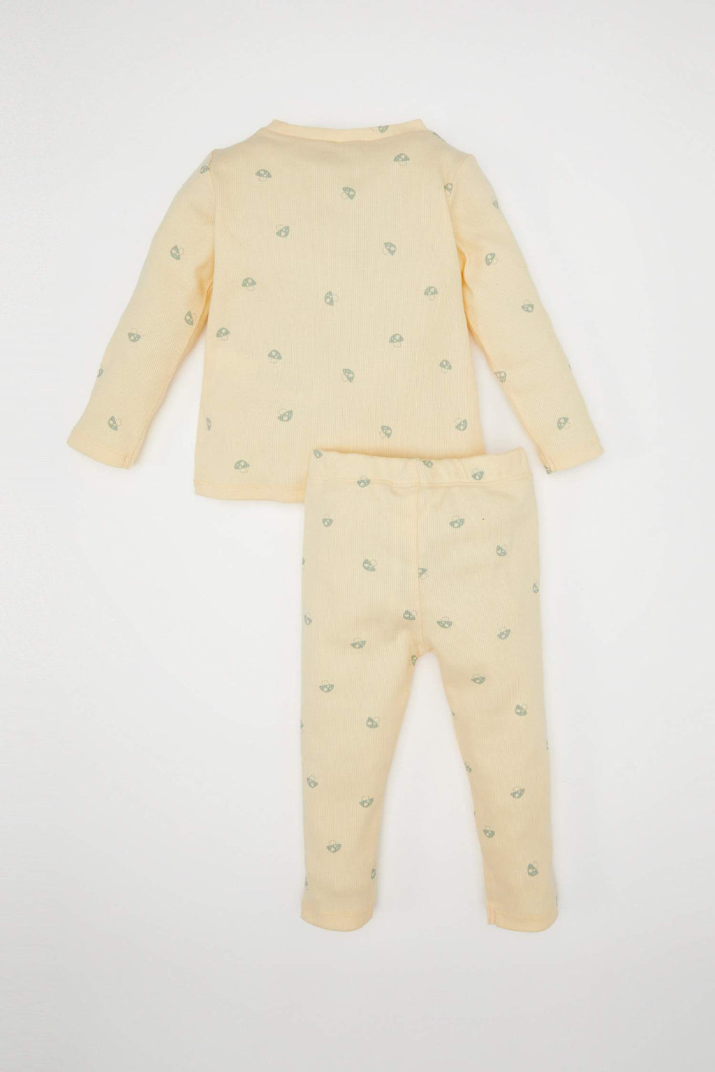 Baby Girl Pajama Set Patterned Long Sleeve Ribbed Camisole Top and Elastic Waist Long Bottom