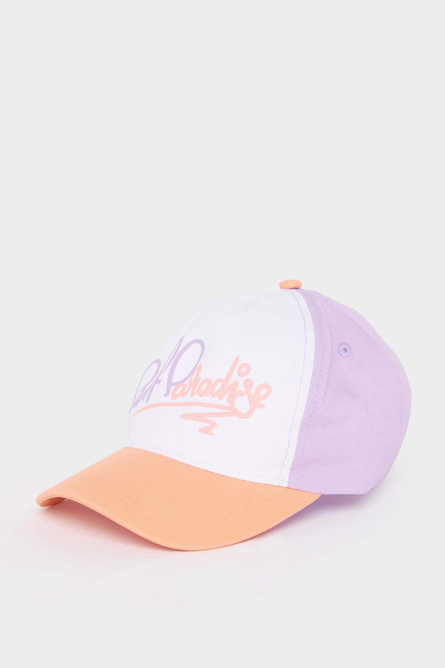 Girl's Printed Cotton Cap Hat Main Image