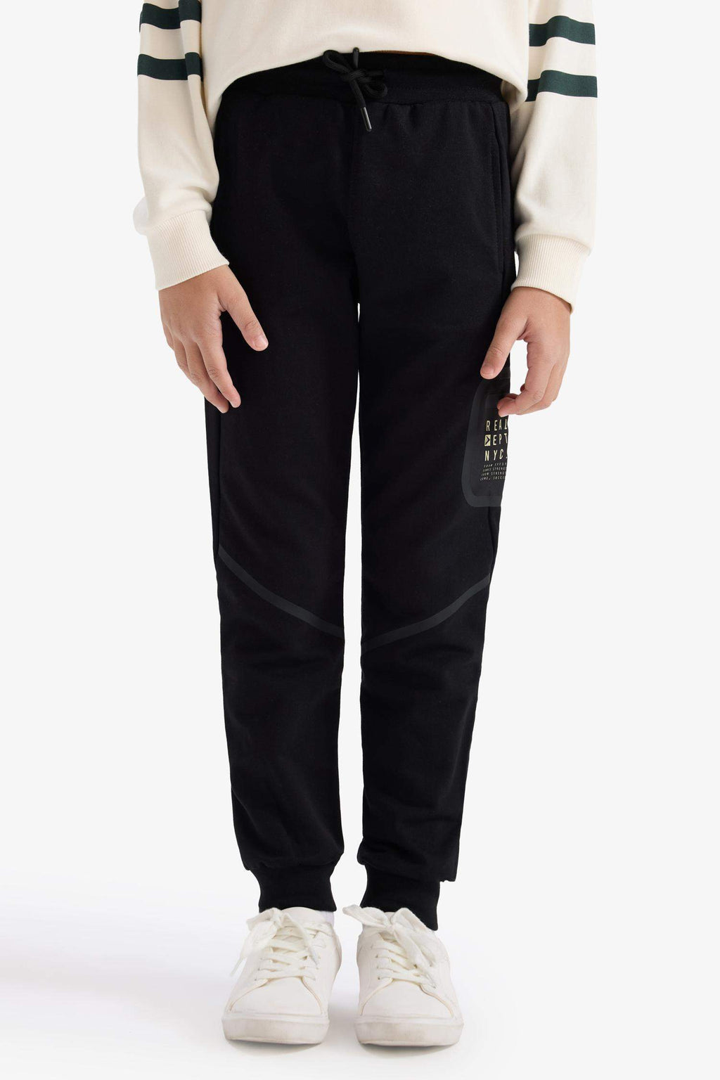 Printed Sweatpants With Elastic Waist And Cuffs For Boys