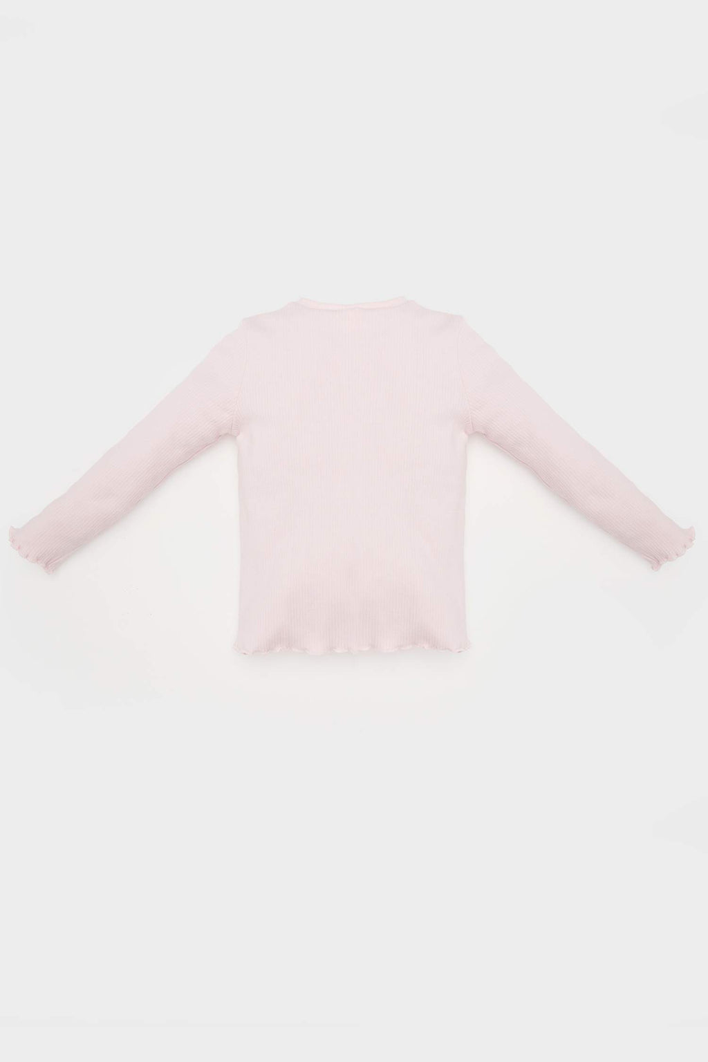 Girl Crew Neck Heart Patterned Ribbed Camisole T-Shirt