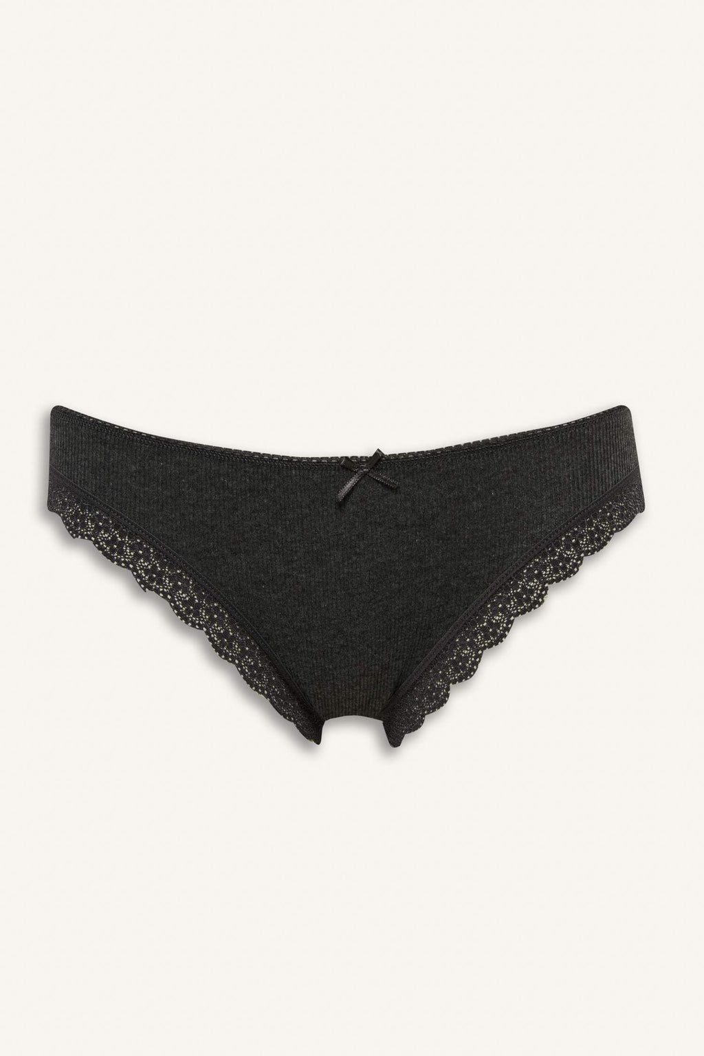 Lace Detail Ribbed 3-Pack Brazilian Panties
