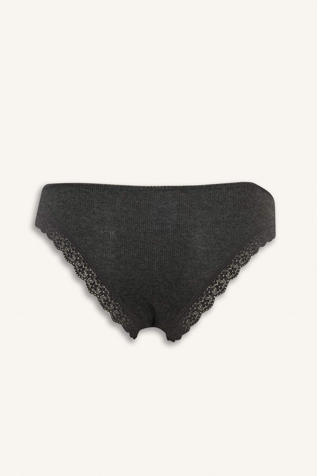 Lace Detail Ribbed 3-Pack Brazilian Panties