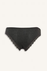 Lace Detail Ribbed 3-Pack Brazilian Panties