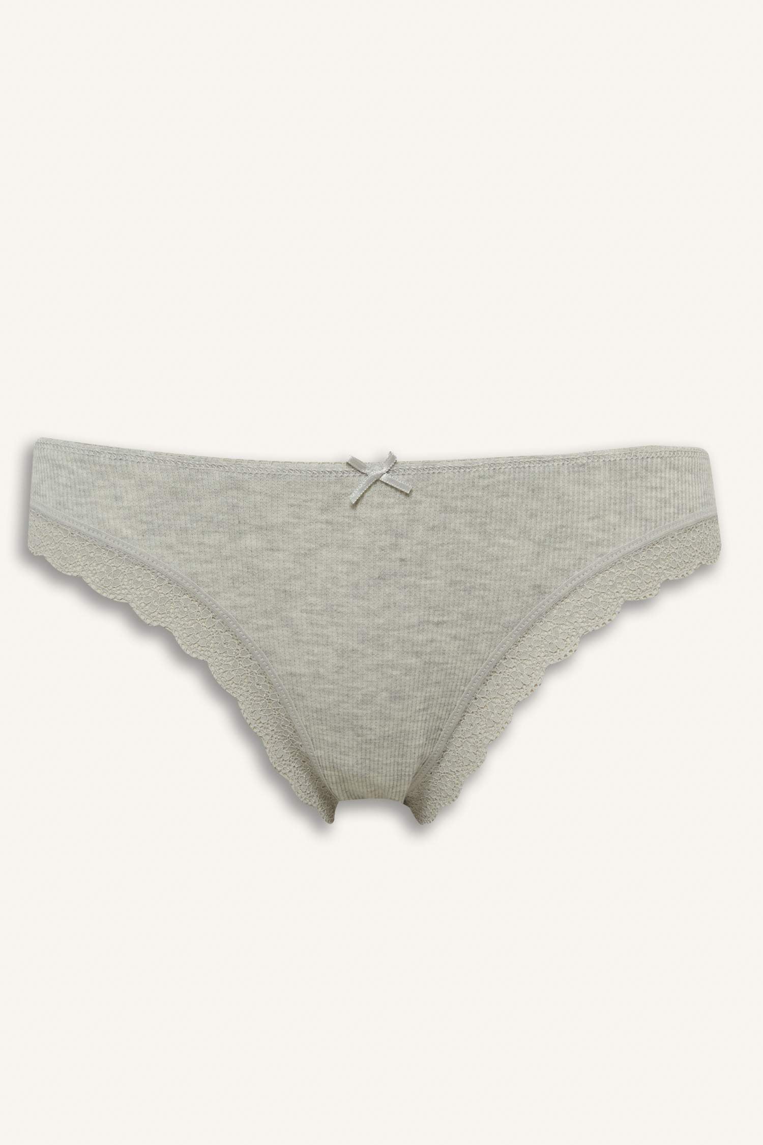 Lace Detail Ribbed 3-Pack Brazilian Panties