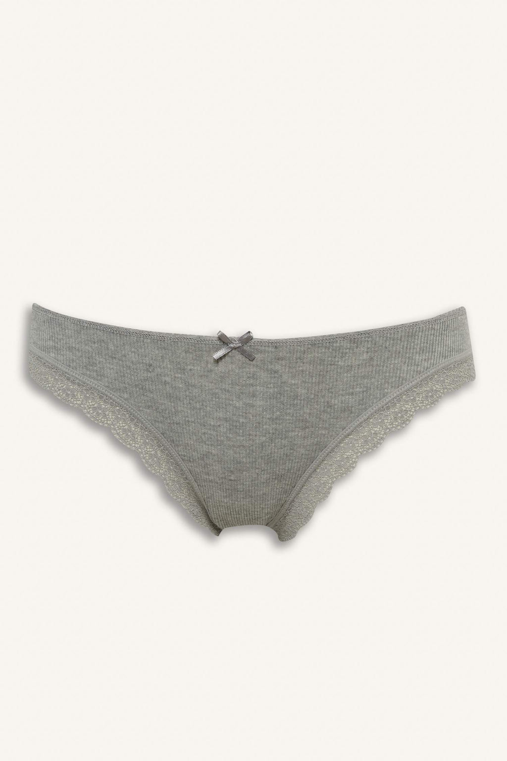 Lace Detail Ribbed 3-Pack Brazilian Panties