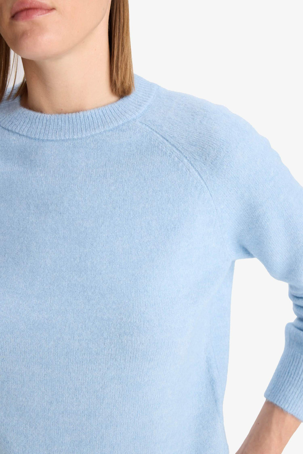 Regular Fit Crew Neck Basic Plain Soft Touch Knit Sweater
