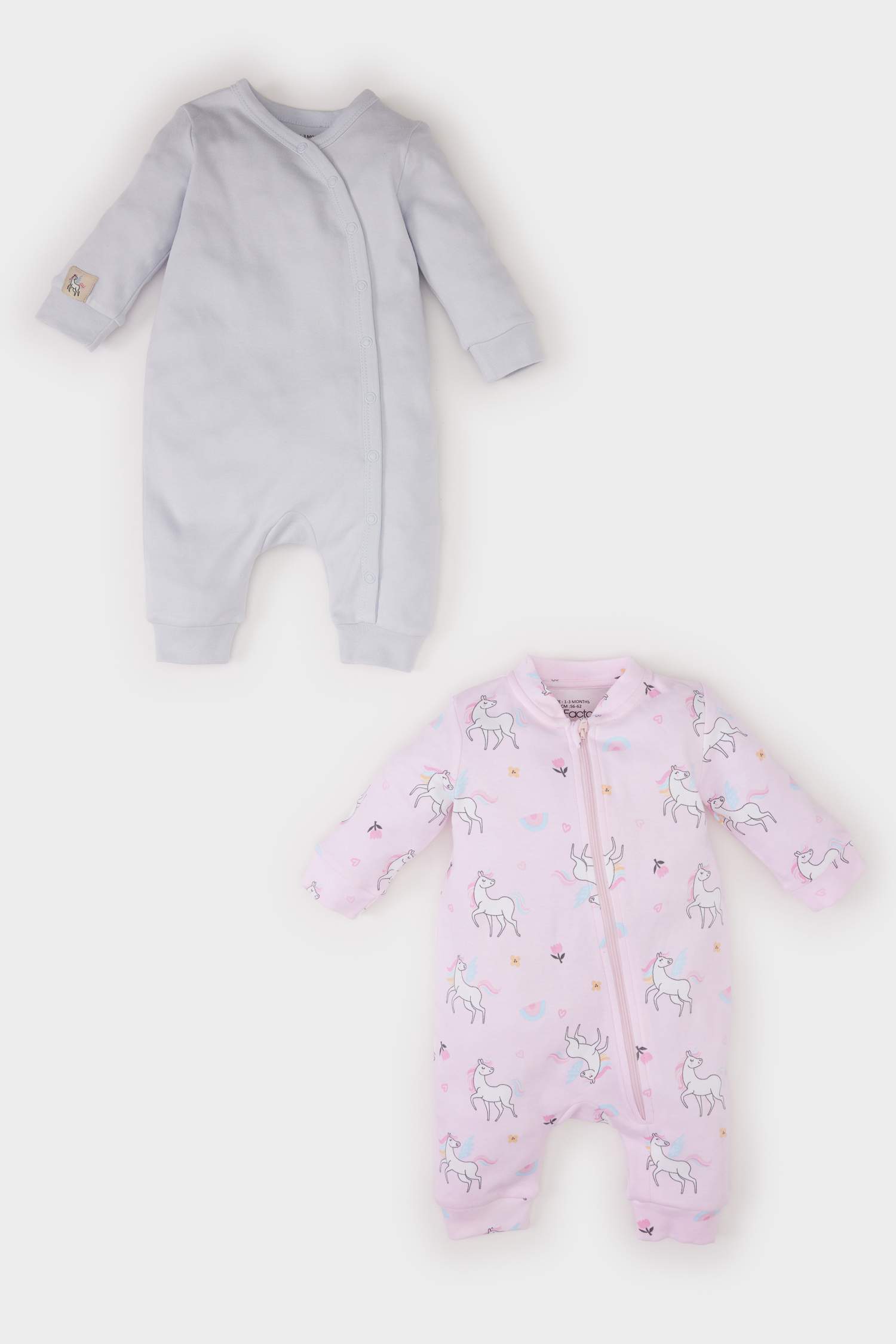 Baby Girl Newborn Unicorn Printed 2 Pcs Long Sleeve Jumpsuit