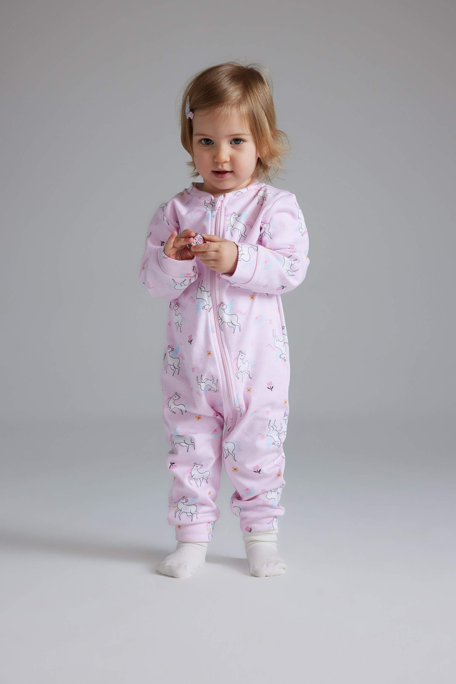 Baby Girl Newborn Unicorn Printed 2 Pcs Long Sleeve Jumpsuit