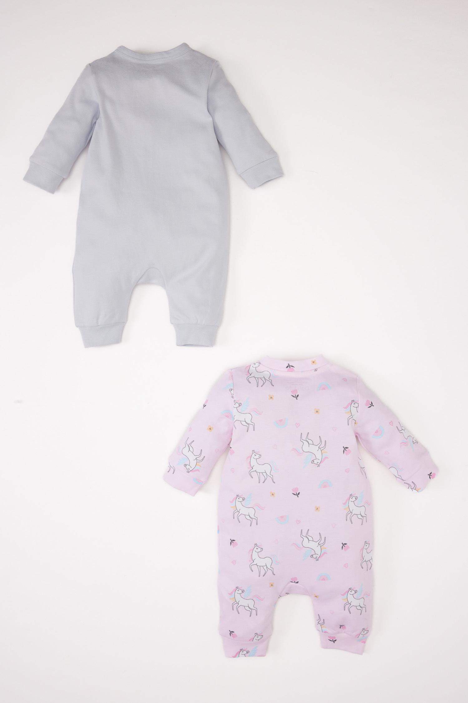 Baby Girl Newborn Unicorn Printed 2 Pcs Long Sleeve Jumpsuit