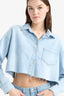 Cropped Fit Cut-Off Soft Jean Shirt