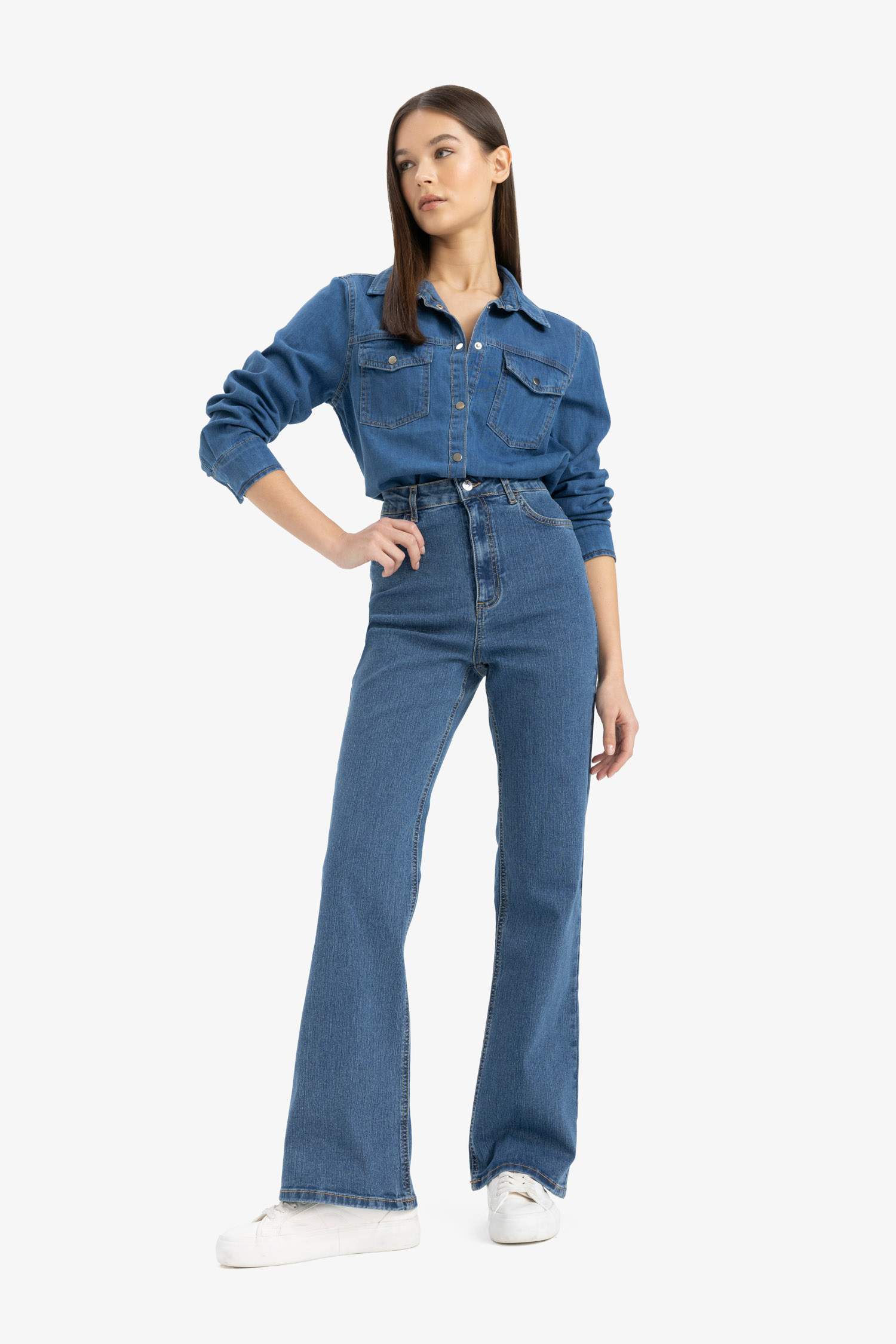 Slim Fit Slim Cut Jean Shirt