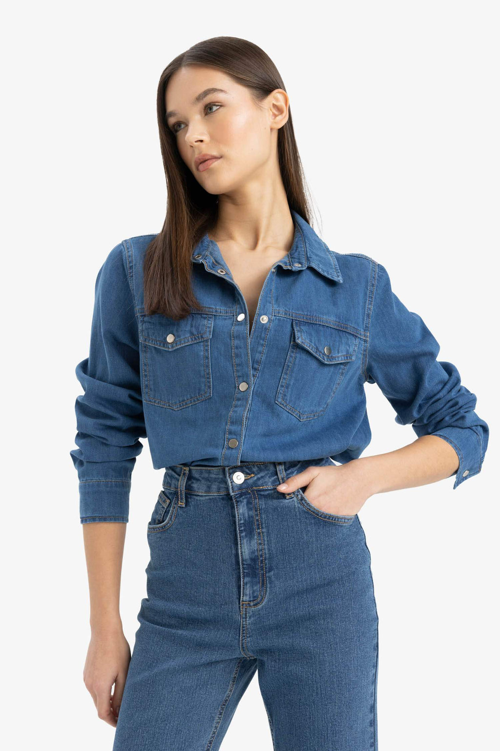 Slim Fit Slim Cut Jean Shirt