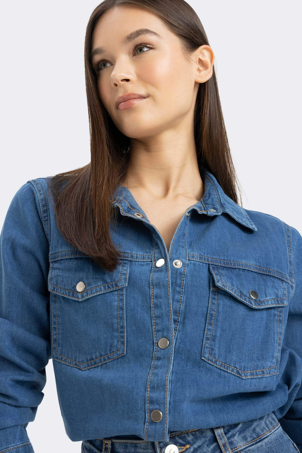 Slim Fit Slim Cut Jean Shirt