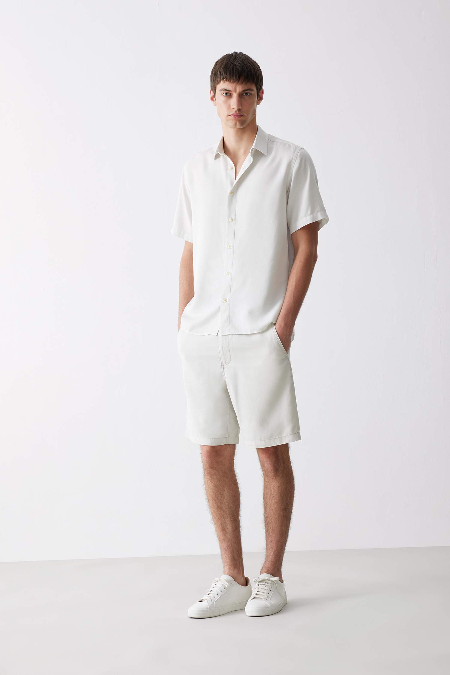 Relax-Fit Polo-Neck Cotton Summer Short-Sleeve Shirt