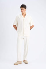 Relax-Fit Polo-Neck Cotton Summer Short-Sleeve Shirt