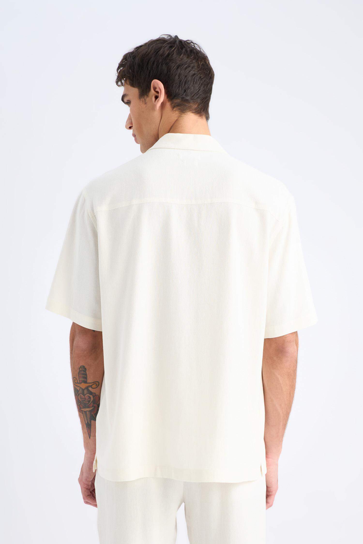 Relax-Fit Polo-Neck Cotton Summer Short-Sleeve Shirt