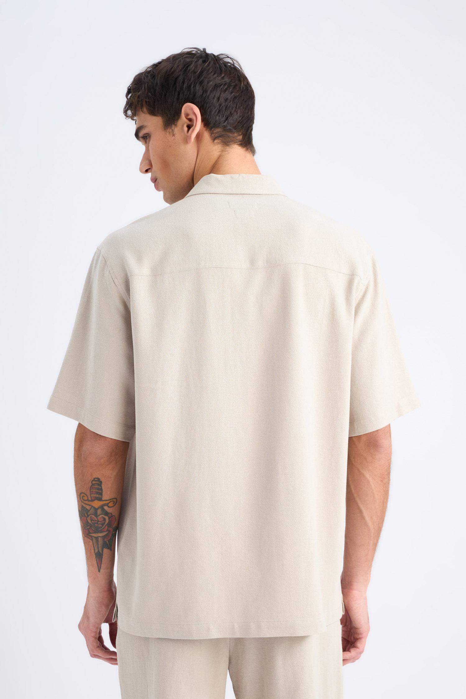 Relax-Fit Polo-Neck Cotton Summer Short-Sleeve Shirt